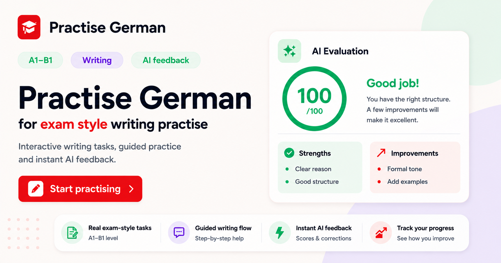 Practise German exam-style practice